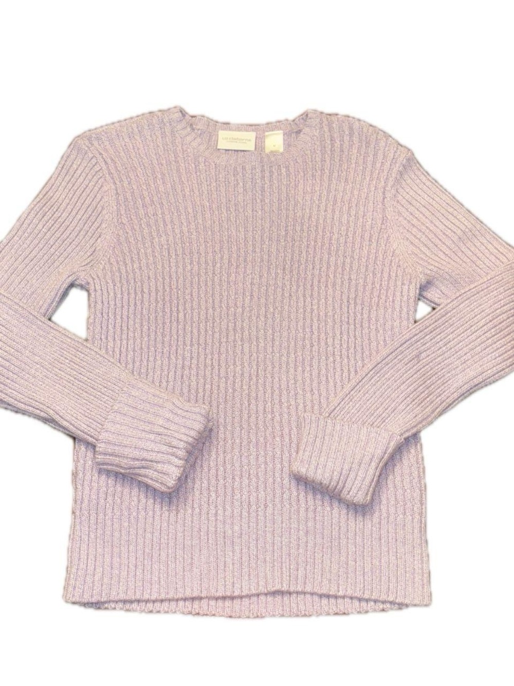 Liz Claiborne Ribbed Sweater in Purple Size Medium Like New